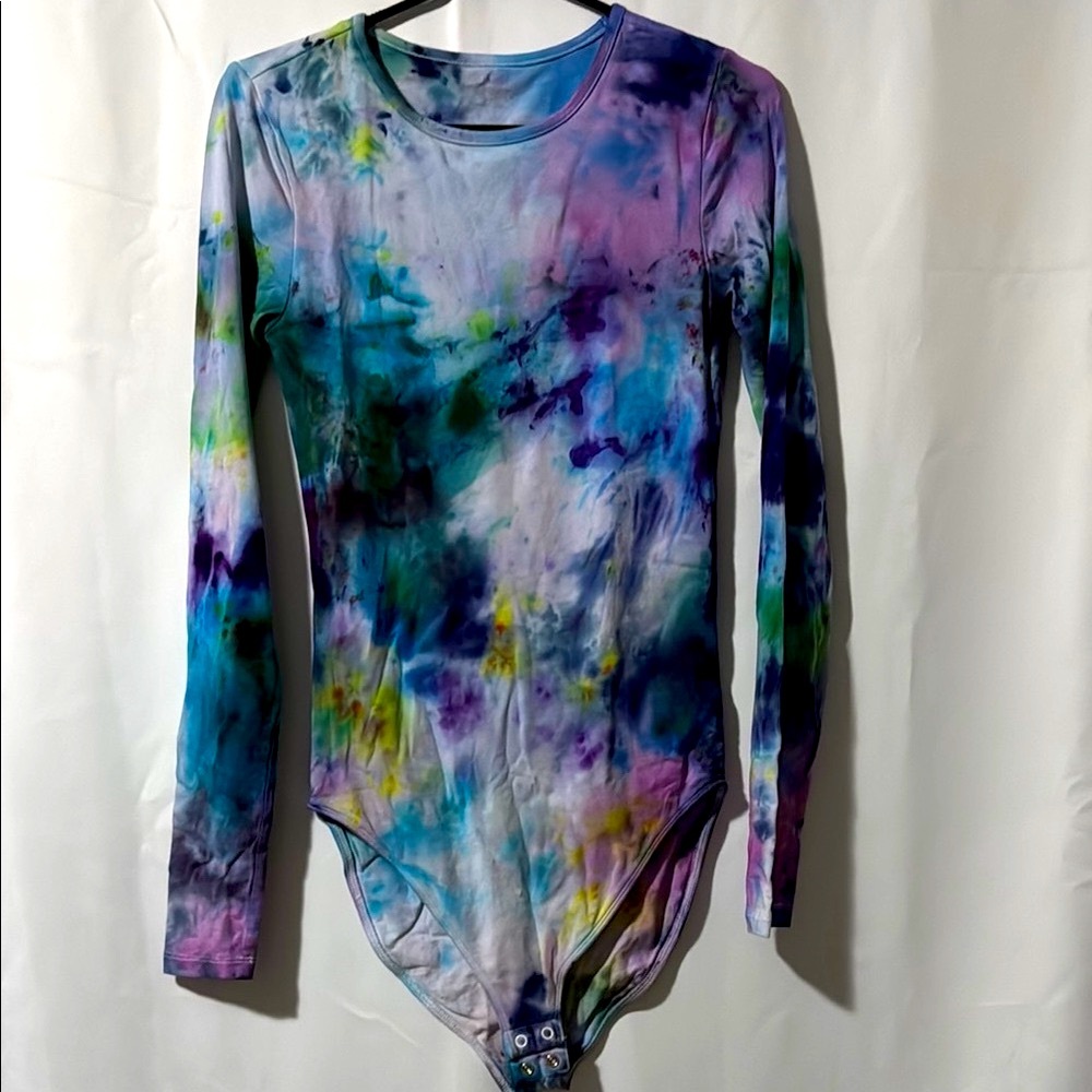 Old Navy - Tie Dye by Gail | Blue and Purple Tie-Dye Long Sleeve Bodysuit